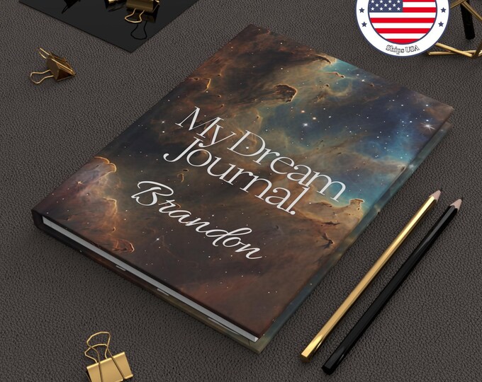 Cosmic Dream Journal: Personalized Hardcover Writing Notebook
