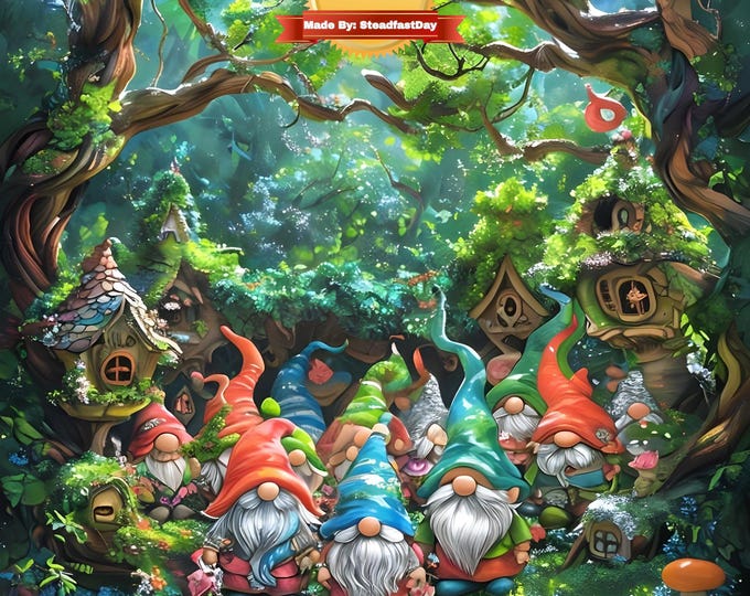 Paint by Numbers, Gnomes in the Woods, Paint by Number Kit for Adults, Fantasy Forest Collection, Colorful Painting, Includes Everything!