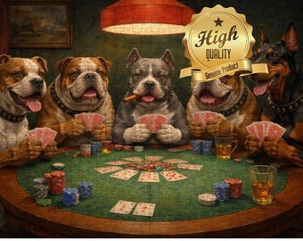 Dogs Playing Poker Puzzle 1000 Piece Jigsaw Puzzle Funny Bulldog Pitbull Doberman Dog Puzzle 500 Piece Wooden Puzzle Dog Lover Gift