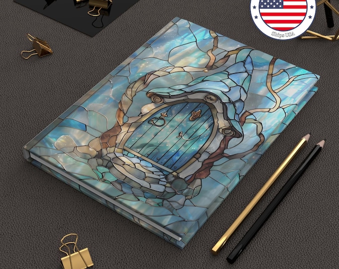 Stained Glass Fairy Door Hardcover Journal: Whimsical Nature Notebook