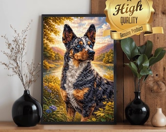 Australian Cattle Dog Wooden Jigsaw Puzzle, Blue Heeler Pet Lover Gift (500/1000 Piece)