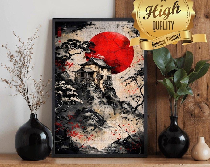 House on Cliff Wooden Jigsaw Puzzle: Precision Cut Wood, 300, 500 or 1000 Pieces