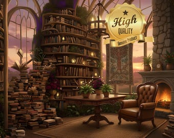 Magical Library, Oak Wood Jigsaw Puzzle, Cozy Book Nook, Cottagecore Decor, Precision Cut