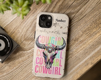 Cowgirl Skull Tough Phone Case: Western Rodeo Accessory