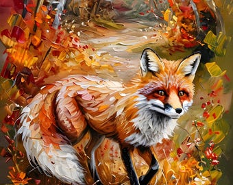 Fox in the Fall Paint by Numbers Kit for Adults: Framed DIY Wall Art