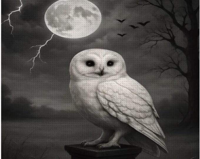 Dark Academia Owl Diamond Painting Kit: DIY Home Decor Art (12x16/16x20 No Frame