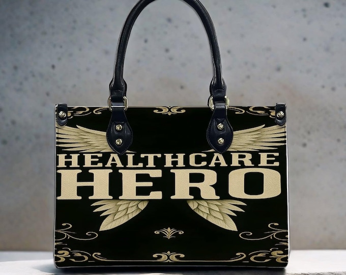 Healthcare Hero Tote Bag, PU Leather Medical Crossbody Purse, Nurse Appreciation Bag