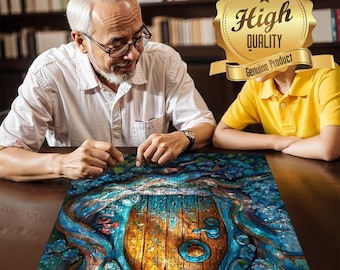Custom Magical Fantasy Doorway Wooden Jigsaw Puzzle - Enhance Focus, Relaxation & Cognitive Skills - Unique Design, Wall Decor - Gift Idea