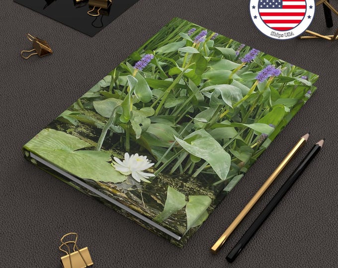 Water Lily Hardcover Journal: Nature-Inspired Writing Notebook
