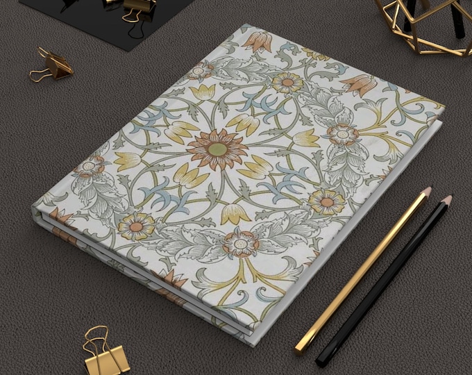 Hardcover Journal, William Morris Vintage Antique Art Design Pattern Notebook, Unique Journal for Writing, Sketching, Planner, Gift for Her