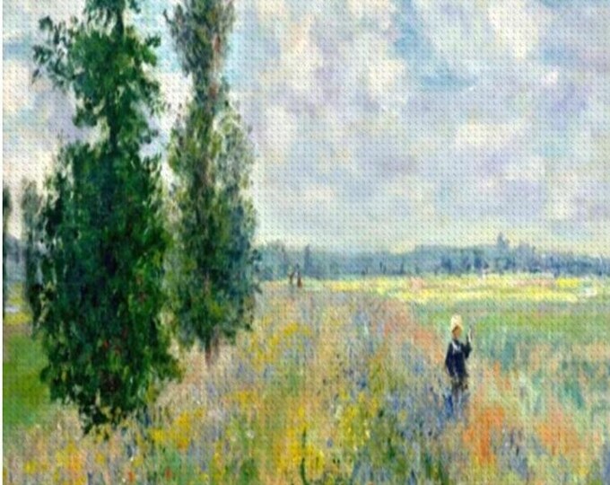 DIY Vintage Art Craft Kit with Monet's Poppy Fields near Argenteuille, Diamond Painting Set, Antique Design for Home Decor and Gifts