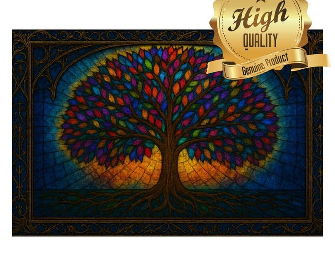 Colorful Tree, William Morris Style Wooden Jigsaw | Tree of Life Arts & Crafts Puzzle | 500 or 1000 Pieces | UV Printed Oak Wood | Gift