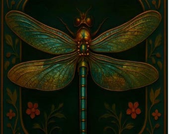 Steampunk Dragonfly Diamond Painting Kit: DIY Craft Gift