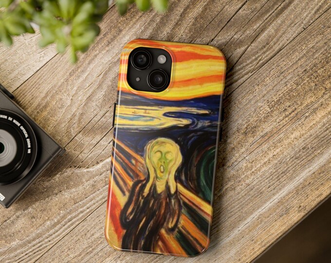 Tough Phone Cases, Edvard Munch The Scream, Anxiety Art Phone Accessories, Colorful Protective Case, Vintage Inspired Gift