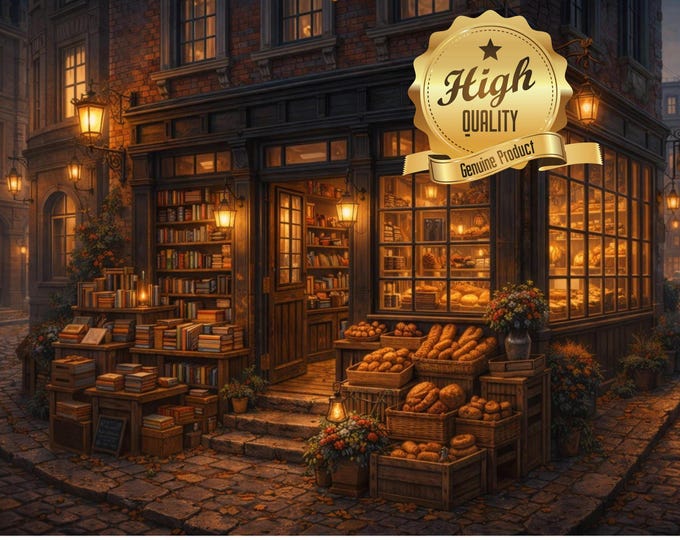 Cozy Bookshop Puzzle, Cottagecore Bookstore Puzzle, Warm Light Street Scene, 500 1000 Piece Jigsaw, Book Lover Gift