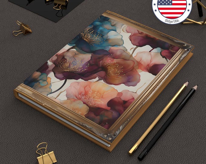 Floral Hardcover Journal: Elegant Lined Notebook