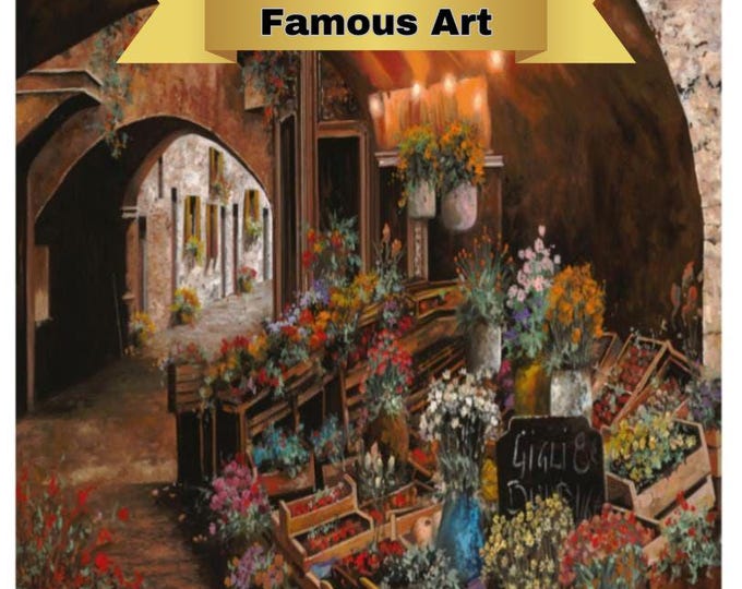 Canvas Paint by Numbers Kit with Stand, DIY, Guido Borelli, Vintage Antique Art Design, Craft Art Kit, PBN, Canvas Print, Color by Number