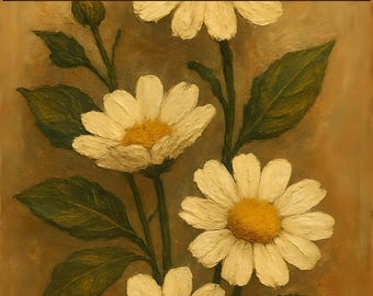 Daisy Design, DIY Diamond Painting, Daisy Art, Full Craft Kit, Diamond Art Crafting, Floral