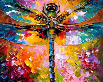 Dragonfly Diamond Painting Kit: Framed Canvas Art, DIY Craft