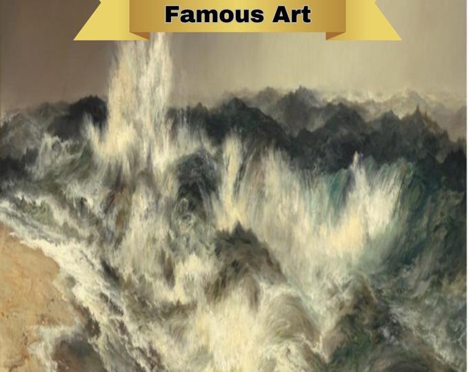 Handcrafted Framed Paint by Numbers Kit with Stand | HD Printing on Canvas  Wood | Perfect Gift for Adults | The Much Resounding Sea, 1884