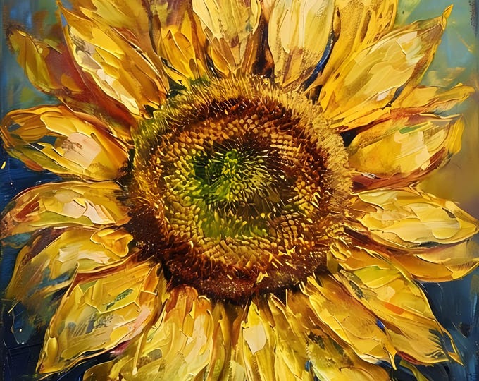 Sunflower Paint by Number Kit: Abstract Canvas Art (16x20)