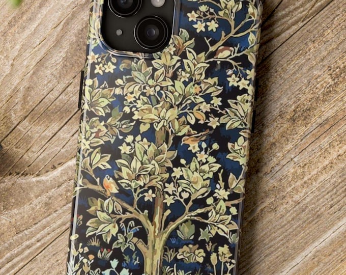 Phone Case, Tree of Life by William Morris Vintage Art, Tough Cover, Protective Shell, iPhone, Samsung, Vintage Look, Antique Design, famous