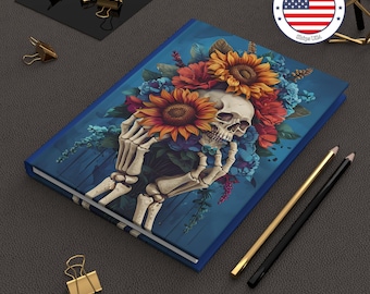 Bones and Sunflowers Hardcover Journal: Nature Inspired Remembrance