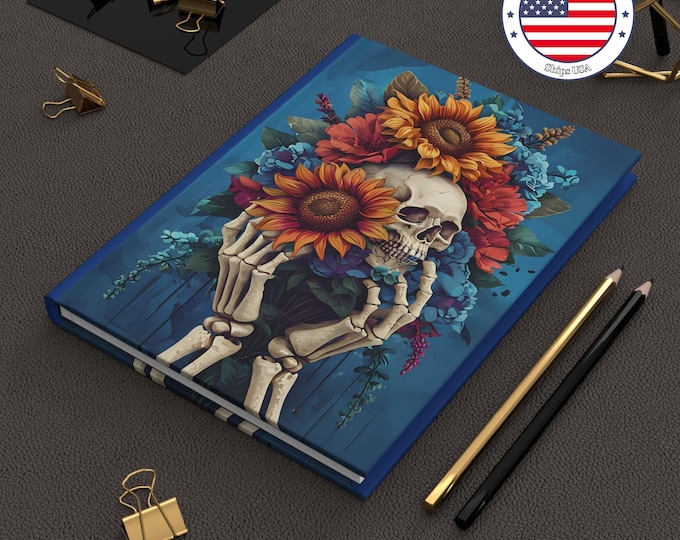 Bones and Sunflowers Hardcover Journal: Nature Inspired Remembrance
