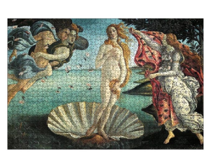 Oak Wood Jigsaw Puzzle: Birth of Venus Vintage Art (500 or 1000 Pieces)
