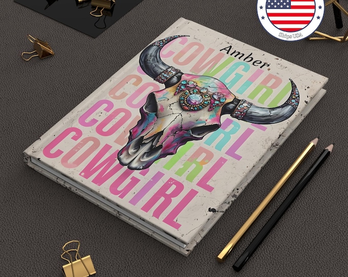 Colorful Cowgirl Journal, Western Notebook for Cowgirls, Inspirational Writing, Scrapbooking Gift, Rustic Decor