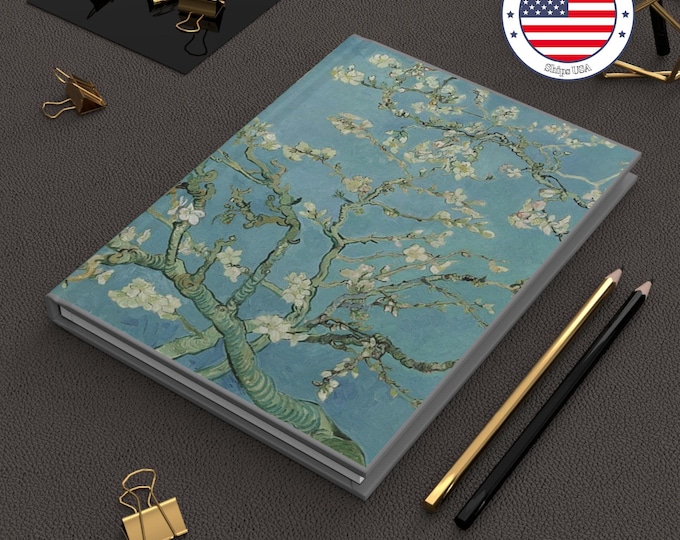 Van Gogh Almond Blossoms Hardcover Journal: Vintage Art Notebook