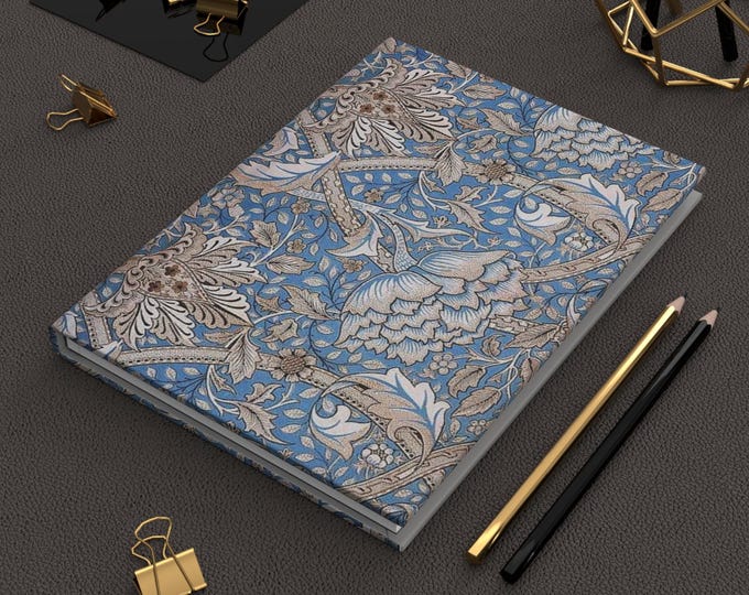 Hardcover Journal, Vintage William Morris Art Design, Antique Notebook, Unique Gift, Matte Diary, Art Lover Gift