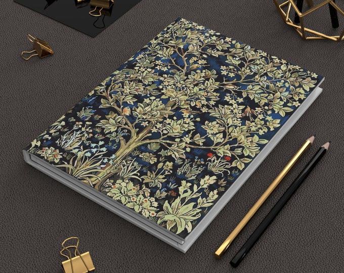 Vintage Tree of Life William Morris Hardcover Journal Matte, Notebook, Diary, Sketchbook, Planner, Bullet Journal, Stationery