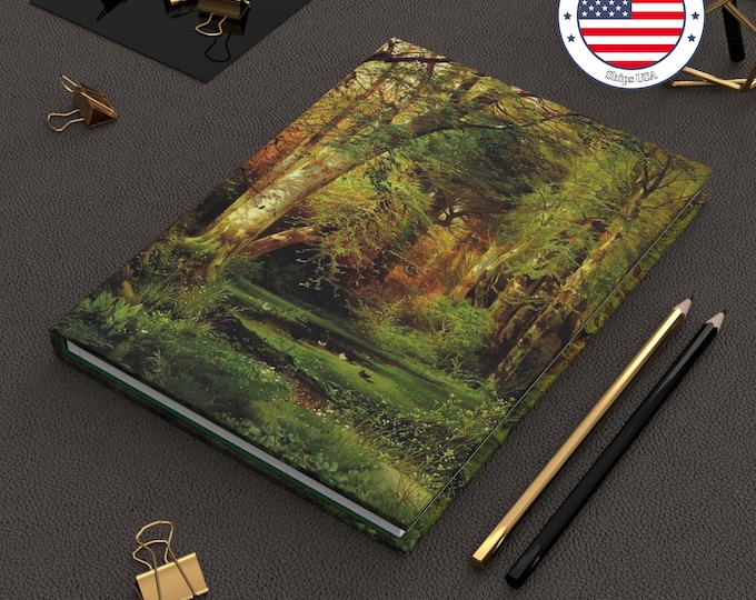 Notebook, Thomas Moran Forest Art Hardcover Journal: Nature Writing Notebook