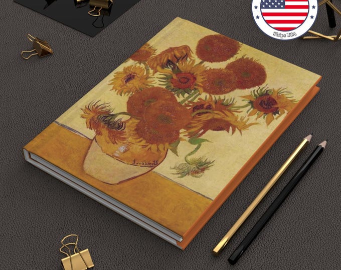 Van Gogh Sunflower Art Journal, Floral Writing Diary