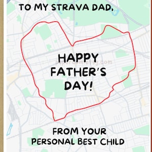Strava Father&#39;s Day Card &#39;From Your Personal Best Child&#39; | Funny Printable Download, Runner Cyclist Dad Gift Greeting Strava Dads Kudos
