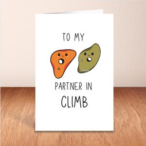 Partner In Klettern Karte - niedliche lustige Rock Klettern Wortspiel für Bouldering Liebhaber Geburtstag Valentinstag Karte Abenteurer Sofortiger digitaler Download