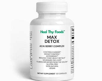 Suplemento desintoxicante de açaí / Fórmula vegana, 60 cápsulas