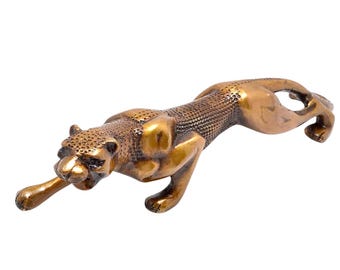 Jaguar Statue, Pure Brass Handmade Decorative Showpiece For Home, gifting, Office.