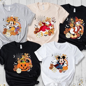 Vintage Disney Mickey And Friends Halloween Shirt, Disney Halloween Group Shirts, Disney Family Shirts, WDW Disneyland Halloween Trip Shirt