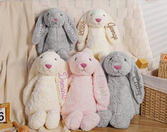 Personalized Embroidered  Easter Bunny with name,Easter bunny gift,Plush Bunny Rabbit,Easter Gifts for Kids,Baby Shower Gift,Stuffed bunny