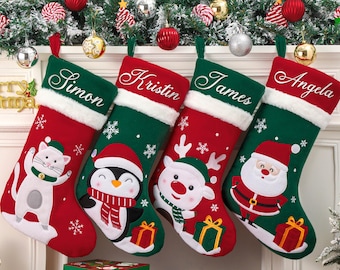 Personalisierte 3D-Weihnachtsstrümpfe für die Familie, bestickte Weihnachtsstrümpfe 2026, Strümpfe mit Namen, Weihnachtsgeschenk, Weihnachtsdekoration