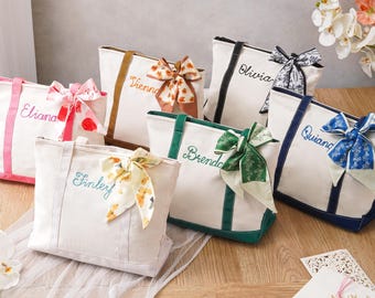 Bolso de mano personalizado, bolso de mano personalizado con cremallera, bolso de mano para damas de honor, bolso de playa de lona, regalo para proponerle ser dama de honor, regalo para la fiesta de bodas para ella.