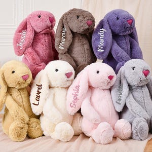 Personalized Embroidered  Easter Bunny with name,Easter bunny gift,Plush Bunny Rabbit,Easter Gifts for Kids,Baby Shower Gift,Stuffed bunny