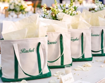 Personalized Embroidered Tote Bag, Custom Text Canvas Tote, Gift for Her, Bridesmaid Gift, Travel Bag