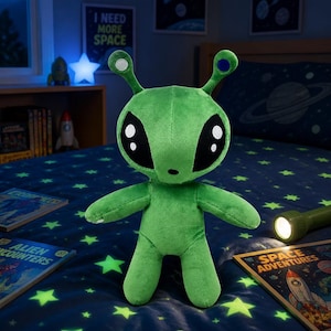 Niedliches grünes Alien-Plüschtier, 15 cm oder 35 cm, gruseliges Kawaii-Plüschtier, weiche Stoffpuppe für Kinder, Geburtstagsgeschenk, Monster-Kuschelkissen