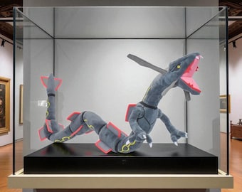 Shiny Rayquaza Inspired Plush 80cm – Black Serpent Dragon Stuffed Toy, Soft Kawaii Plushie, Gamer/Anime Collector Gift, Room Decor