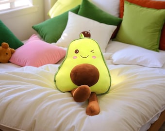 Lindo muñeco de peluche de aguacate/Muñeca grande infantil con forma de fruta creativa y cojín