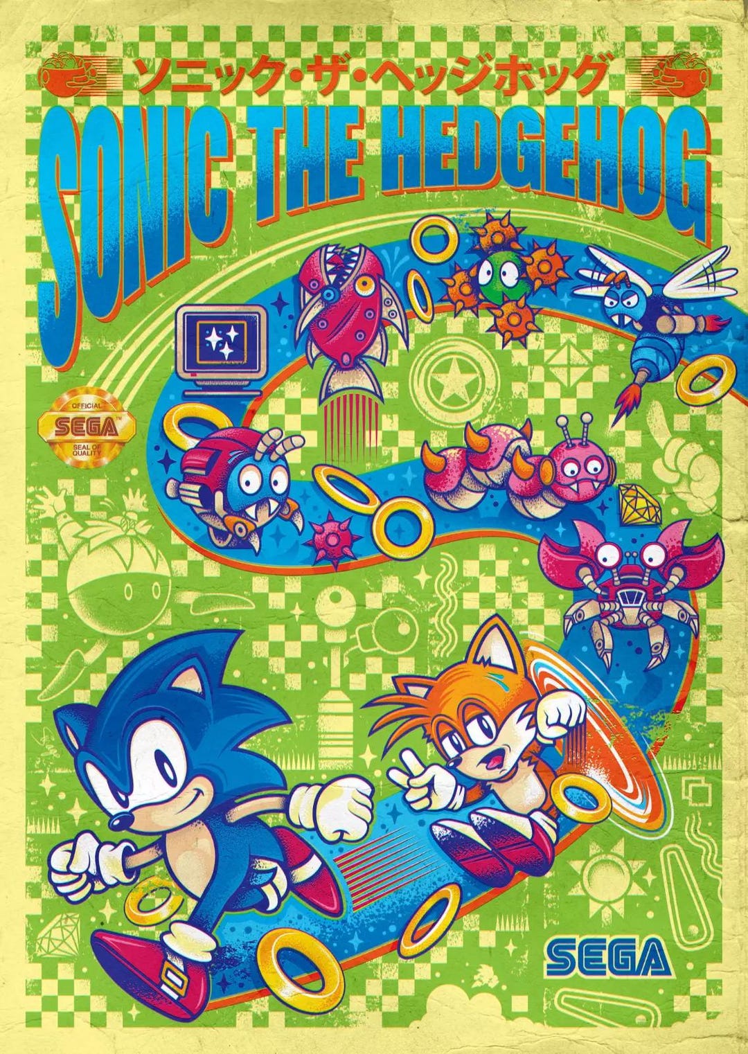 Poster Sonic the Hedgehog A1, A2, A3, A4 Impression artistique gaming ...
