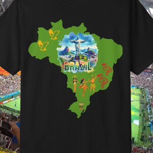 Brazil Map T-Shirt, Rio Carnival Souvenir Gift, Custom Brazilian Pride Tee